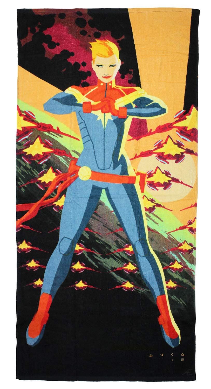SH10 Captain Marvel Paño Toalla de Playa Seven Times Six Capitan Marvel