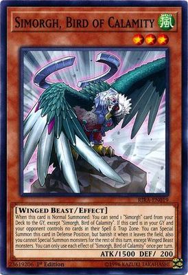 Simorgh, Bird of Calamity - RIRA-EN019 - Common 1st Edition Rising Rampage [RIRA] 1st Edition Singles