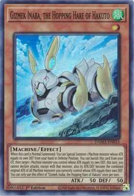 Gizmek Inaba, the Hopping Hare of Hakuto - DAMA-EN015 - Super Rare 1st Edition Dawn of Majesty 1st Edition Singles