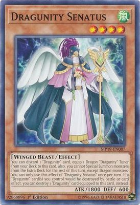 Dragunity Senatus - MP19-EN087 - Common 1st Edition Yu-Gi-Oh! 2019 Mega-Tins: Gold Sarcophagus Tin Mega Pack Singles