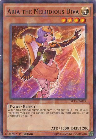 Aria the Melodious Diva - SP15-EN018 - Shatterfoil Rare 1st Edition Star Pack ARC-V Singles