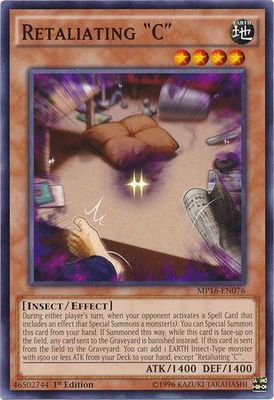 Retaliating &quot;C&quot; - MP16-EN076 - Common 1st Edition Yu-Gi-Oh! 2016 Mega-Tins 1st Edition Singles (espanol)