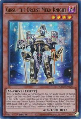 Girsu, the Orcust Mekk-Knight - RA03-EN026 - Ultra Rare 1st Edition Quarter Century Bonanza 1st Edition Singles