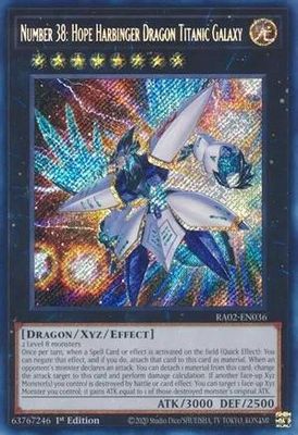 Number 38: Hope Harbinger Dragon Titanic Galaxy - RA02-EN036 Secret Rare 1st Edition Rarity Collection II Singles