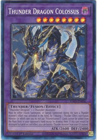 Thunder Dragon Colossus - RA03-EN036 - Collector&#39;s Rare 1st Edition Quarter Century Bonanza 1st Edition Singles