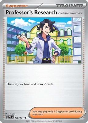 Professor&#39;s Research (Professor Sycamore) - 125/131 - Common Scarlet &amp; Violet: Prismatic Evolutions Singles