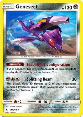 Genesect - 127/214 - Rare Sun &amp; Moon: Unbroken Bonds Singles (Español)
