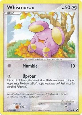 Whismur - 94/106 - Common Diamond &amp; Pearl: Great Encounters Singles