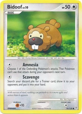 Bidoof - 70/130 - Common Diamond &amp; Pearl (Base Set) Singles