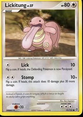 Lickitung - 91/132 - Common Diamond &amp; Pearl: Secret Wonders Singles