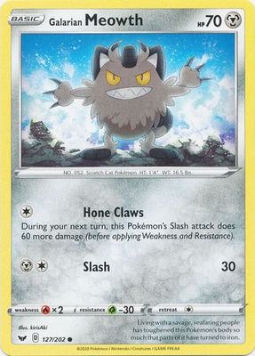 Galarian Meowth - 127/202 - Common Sword &amp; Shield (Base Set) Singles