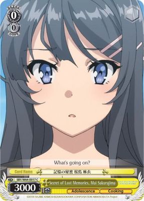 Secret of Lost Memories, Mai Sakurajima - Rascal Does Not Dream of Bunny Girl Senpai (SBY/W64) Rascal Does Not Dream of Bunny Girl Senpai