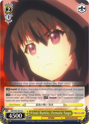 Final Battle, Female Sage - Goblin Slayer (GBS/S63) Goblin Slayer