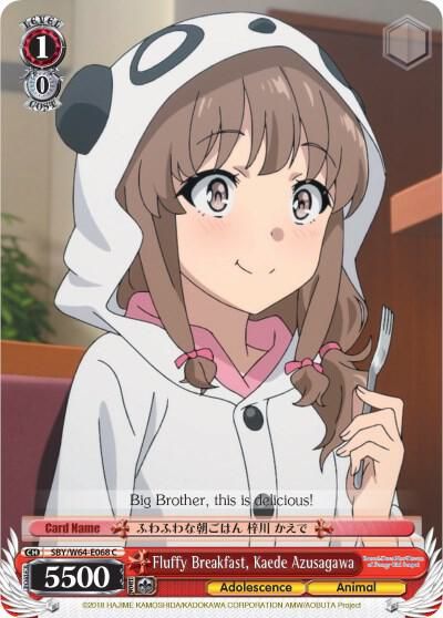 Fluffy Breakfast, Kaede Azusagawa - Rascal Does Not Dream of Bunny Girl Senpai (SBY/W64) Rascal Does Not Dream of Bunny Girl Senpai