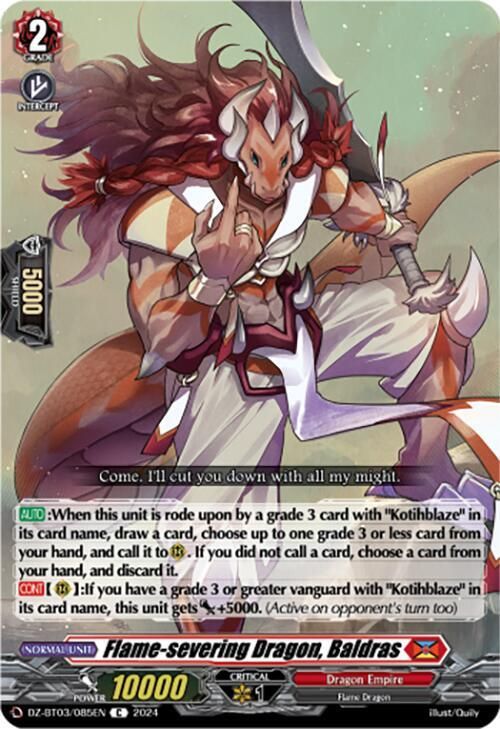 Flame-severing Dragon, Baldras - DZ-BT03: Dimensional Transcendence (DZ-BT03) DZ-BT03: Dimensional Transcendence