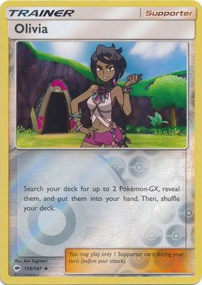 Olivia - 119/147 - Uncommon Reverse Holo Sun &amp; Moon: Burning Shadows Reverse Holo Singles (Español)