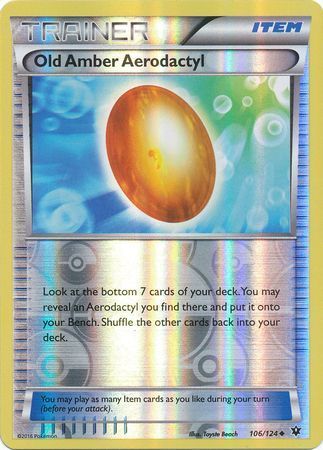 Old Amber Aerodactyl - 106/124 - Uncommon Reverse Holo XY: Fates Collide Reverse Holo Singles
