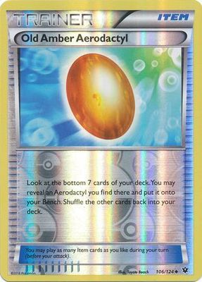 Old Amber Aerodactyl - 106/124 - Uncommon Reverse Holo XY: Fates Collide Reverse Holo Singles