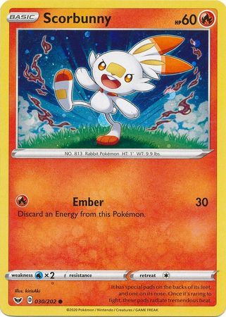 Scorbunny - 030/202 - Cosmos Holo - Collectors Chest Promo Sword &amp; Shield (Base Set) Singles
