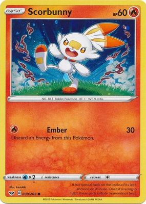 Scorbunny - 030/202 - Cosmos Holo - Collectors Chest Promo Sword &amp; Shield (Base Set) Singles