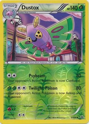 Dustox - 7/108 - Uncommon Reverse Holo XY: Roaring Skies Reverse Holo Singles