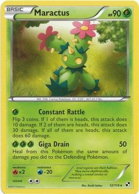 Maractus - 12/114 - Rare Black &amp; White 1: (Base Set) Singles