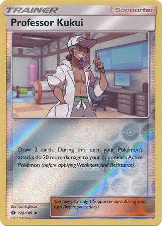 Professor Kukui - 128/149 - Uncommon Reverse Holo Sun &amp; Moon (Base Set) Reverse Holo Singles