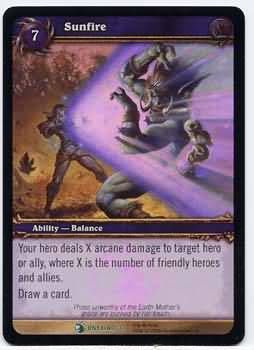 Sunfire - 7 /33- Uncommon  foild (WoW) WoW: Onyxia&#39;s Lair Treasure Pack Singles