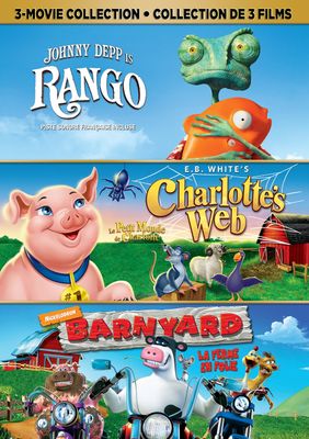 SH12 3 Movie Collection Rango Charlottes Web Barnyard DVD Nuevo Sellado