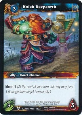 Kalek Deepearth - Alliance Priest 14/24 - Common WoW: Alliance Human Priest Class Deck Spring 2013