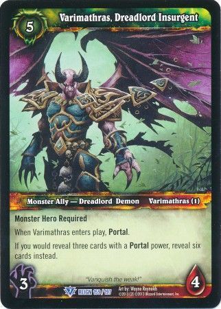 Varimathras, Dreadlord Insurgent - 159/197 - Rare WOW: Reign of Fire