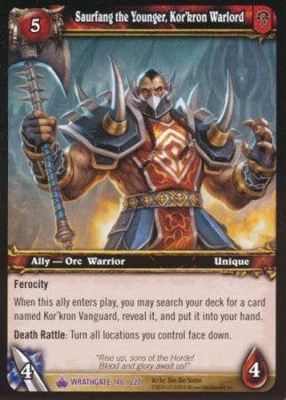 Saurfang the Younger, Kor&#39;kron Warlord - 146/220 - Epic Rare WoW: Wrathgate