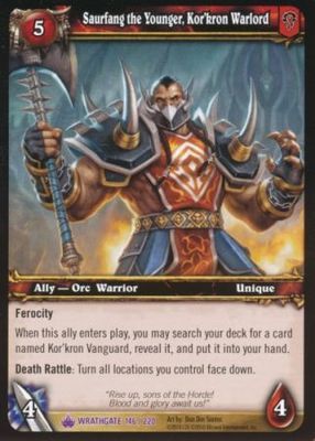Saurfang the Younger, Kor&#39;kron Warlord - 146/220 - Epic Rare WoW: Wrathgate