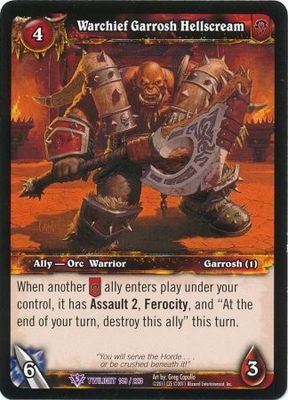 Warchief Garrosh Hellscream - 149/220 - Epic Rare WoW: Twilight of the Dragons