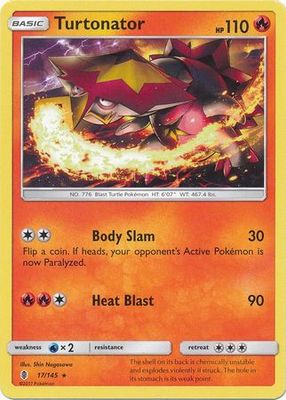Turtonator - 17/145 - Rare Sun &amp; Moon: Guardians Rising Singles