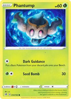 Phantump - 014/192 - Common Sword &amp; Shield: Rebel Clash Singles