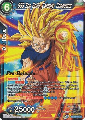 SS3 Son Goku, Calamity Conqueror - Cross Spirits Pre-Release Cards (DBS-B14PRE) Cross Spirits Pre-Release Cards- FOIL