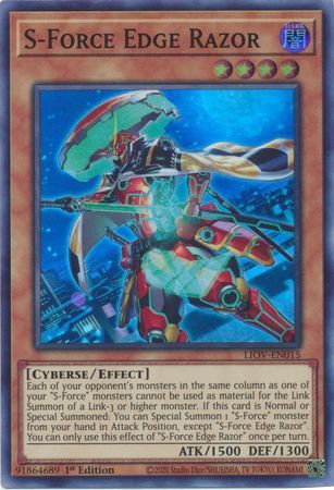 S-Force Edge Razor - LIOV-EN015 - Super Rare 1st Edition Lightning Overdrive: LIOV 1st Edition Singles