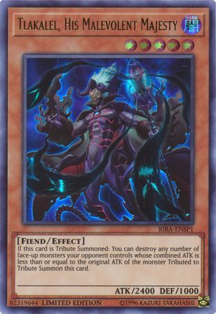 Tlakalel, His Malevolent Majesty - RIRA-ENSP1 - Ultra Rare Limited Edition Rising Rampage [RIRA] 1st Edition Singles