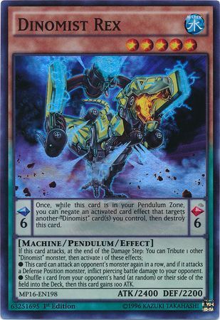 Dinomist Rex - MP16-EN198 - Super Rare 1st Edition Yu-Gi-Oh! 2016 Mega-Tins 1st Edition Singles