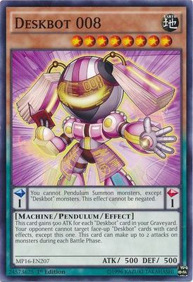 Deskbot 008 - MP16-EN207 - Common 1st Edition Yu-Gi-Oh! 2016 Mega-Tins 1st Edition Singles