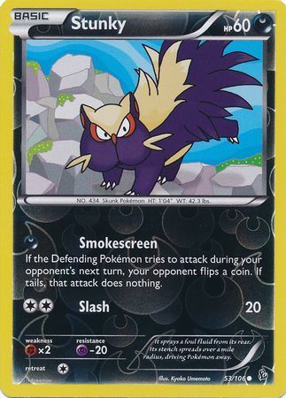 Stunky - 53/106 - Common Reverse Holo XY: Flashfire Reverse Holo Singles