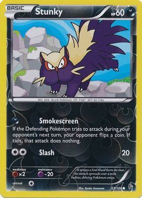 Stunky - 53/106 - Common Reverse Holo XY: Flashfire Reverse Holo Singles