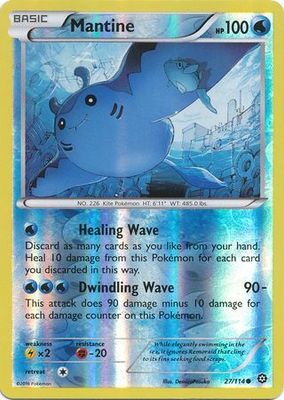 Mantine - 27/114 - Common Reverse Holo XY: Steam Siege Reverse Holo Singles  (Frances)