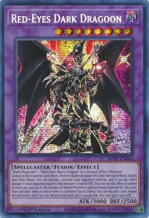 SJ Red-Eyes Dark Dragoon - MP22-EN264 - Prismatic Secret Rare 1st Edition 2022 Mega-Tin: Pharaoh&#39;s Gods 1st Edition Singles