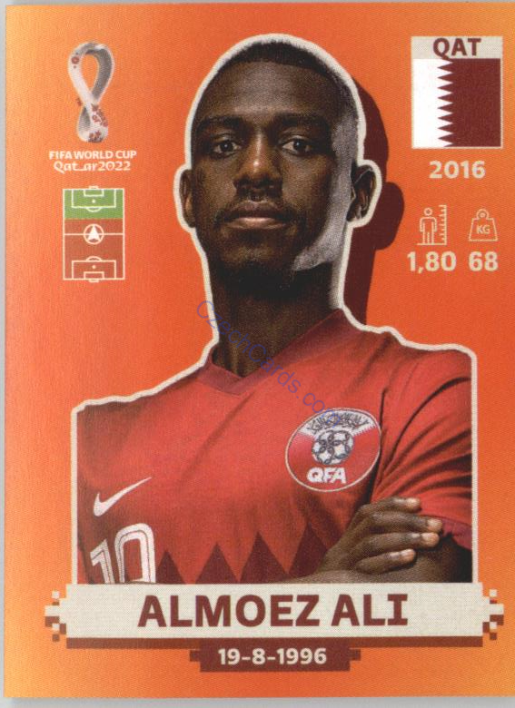 Almoez Ali 2022 Panini WC Qatar Sticker #QAT 18 Qatar, Katar