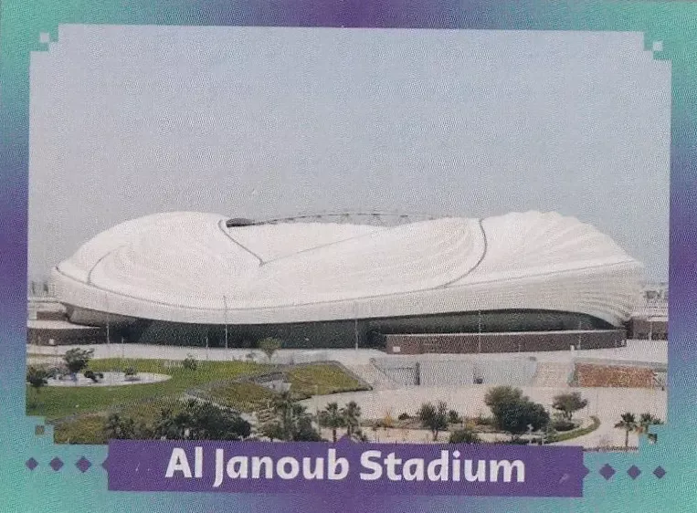 Pegatina de la Copa Mundial Panini Qatar 2022 n.o FWC 9 estadio Al Janoub