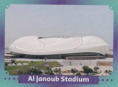 Pegatina de la Copa Mundial Panini Qatar 2022 n.o FWC 9 estadio Al Janoub