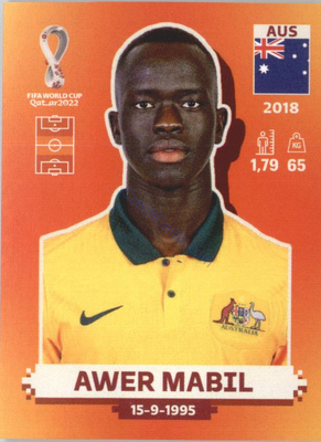 Awer Mabil 2022 Panini WC Qatar Sticker #AUS 13 Australia
