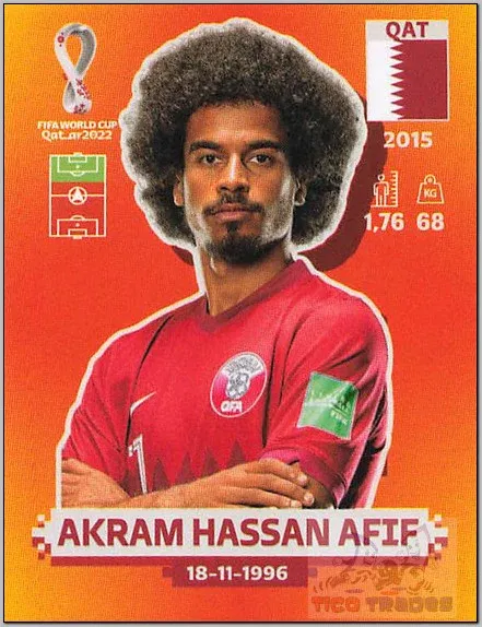 Orange - QAT15 Akram Hassan Afif Panini Qatar Copa Mundial 2022